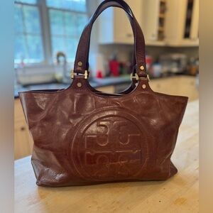 Tory Burch Rich Brown Leather Tote